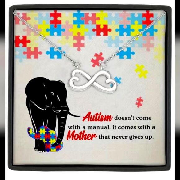 NWT Autism Mama Infinity Heart Necklace - Picture 1 of 4